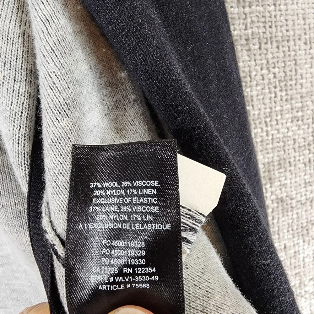 Aritzia Babaton Lance‎ Longline Wool Blend Open Front Cardigan Womens M Black
